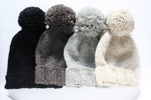 Knit Pompom Toque, made in Canada from pure wool