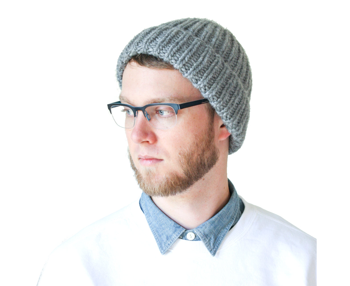 Ribbed Knit Hat in Fair Trade Silk Alpaca Merino Wool Blend