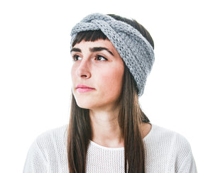 Quarry Braided Headband in Alpaca Merino Wool, hand knit in Canada