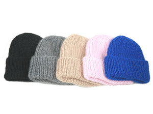 Ribbed Knit Hat in Fair Trade Silk Alpaca Merino Wool Blend