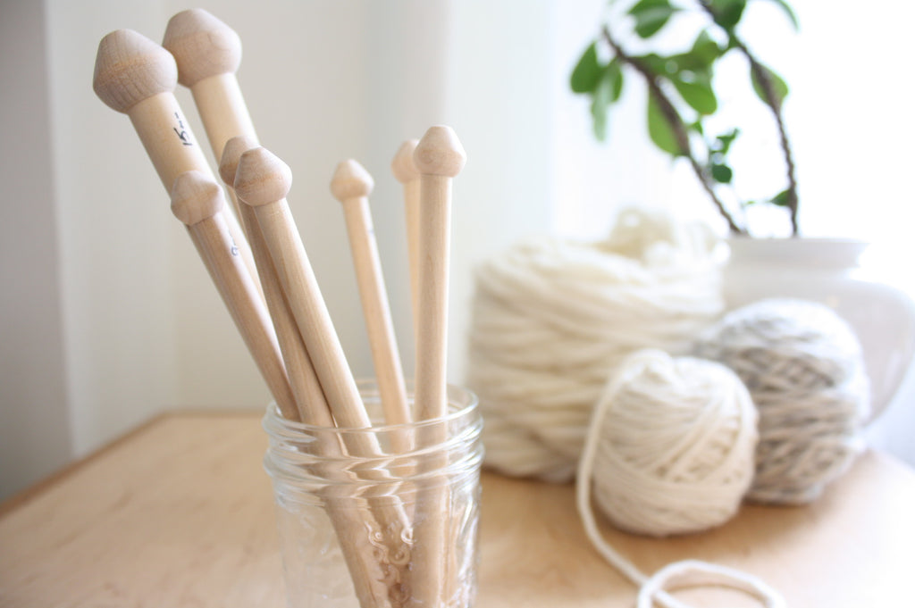 Birch Wood Knitting Needles, hand crafted in Nova Scotia
