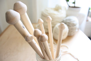 Birch Wood Knitting Needles, hand crafted in Nova Scotia