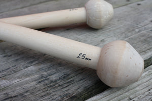 25mm Birchwood Knitting Needles, handmade in Nova Scotia