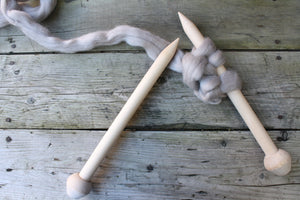 25mm Birchwood Knitting Needles, handmade in Nova Scotia