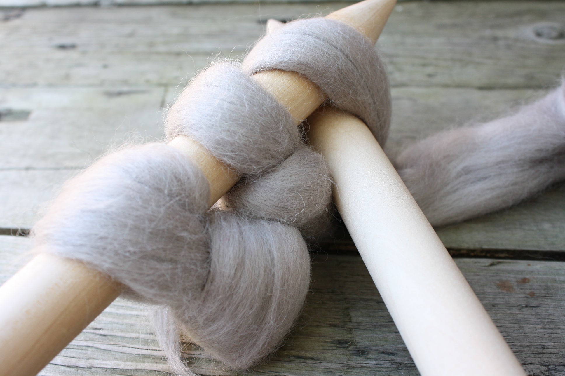 25mm Birchwood Knitting Needles, handmade in Nova Scotia