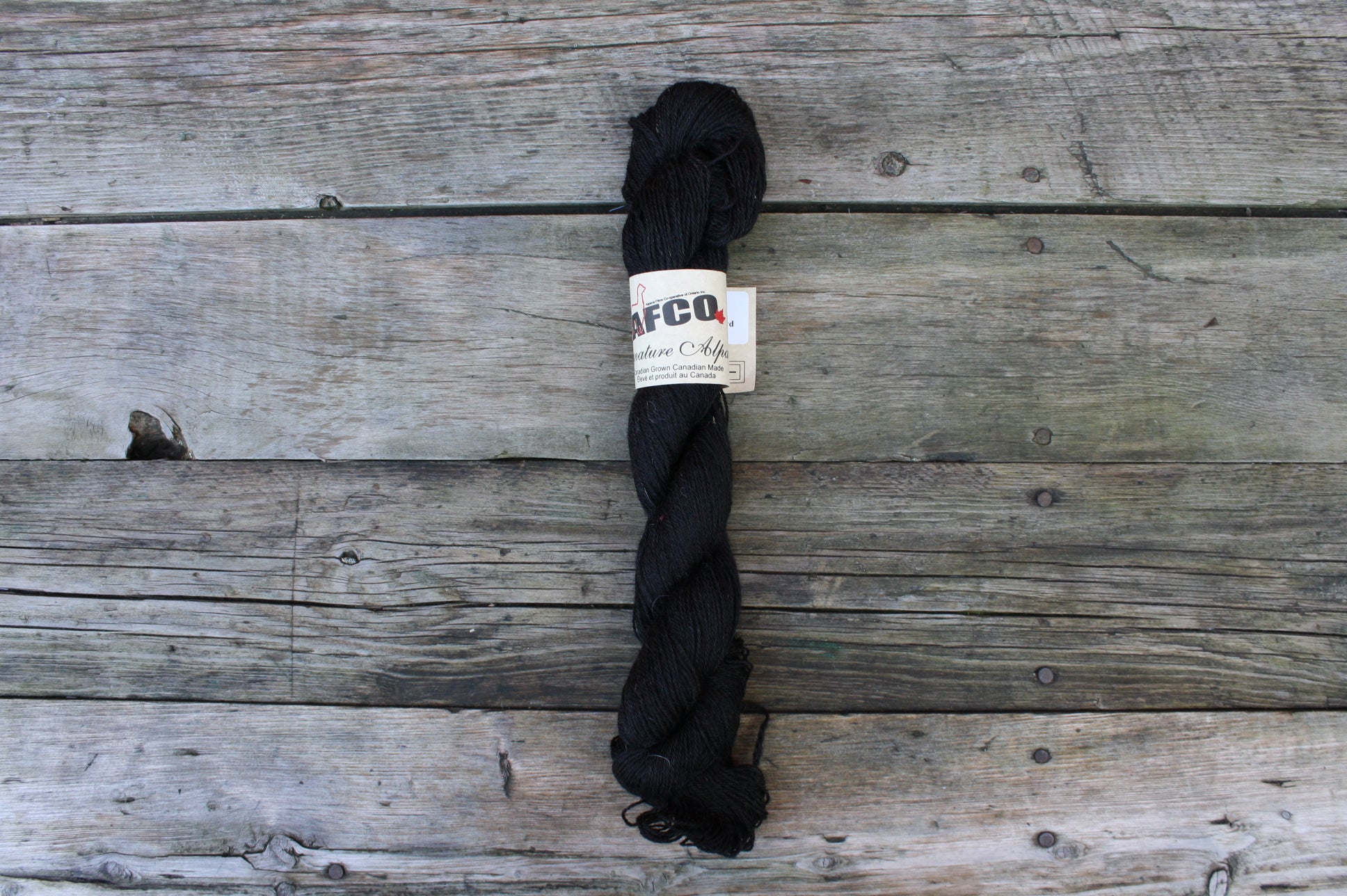 Alpaca Fibre Coop Yarn, Black Fingering