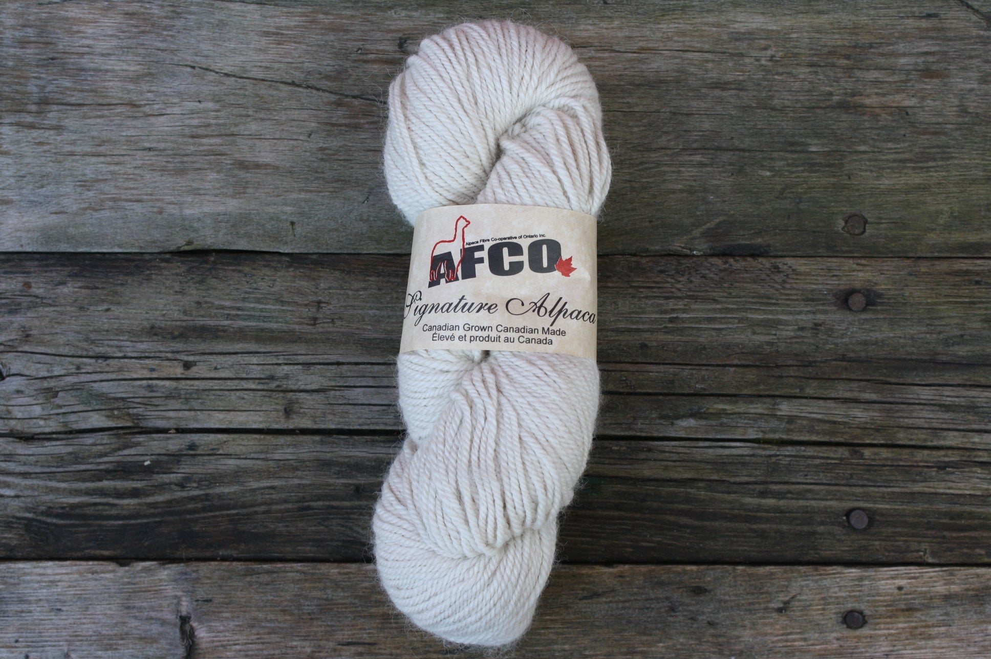 Alpaca Fibre Coop Yarn, Cream Worsted